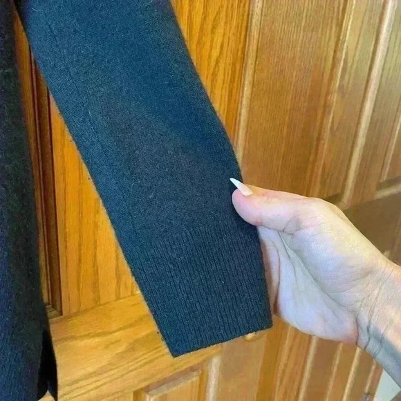 Extra Small Black Nordstrom Brand 100% Cashmere Duster - Picture 6 of 7